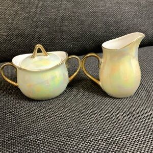 Vintage MCM - Giftcraft - Cream and Sugar Set - Pearlized Lustre - made in Japan